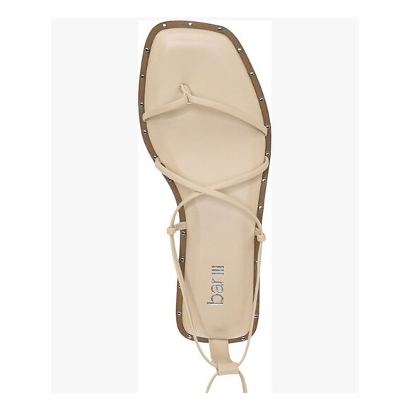 BAR III Womens Beige Strappy Studded Nazrine Square Toe Thong Sandals 8.5 M - Picture 3 of 4